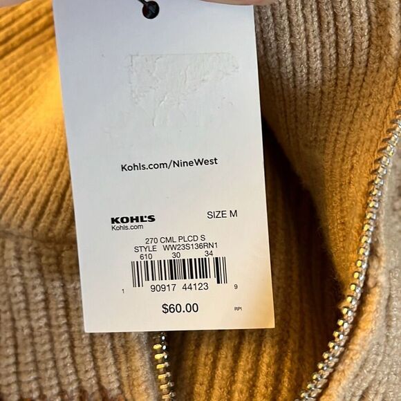 Nine West Sequin Embellished Half‎ Zip Sweater Pullover - Picture 4 of 5